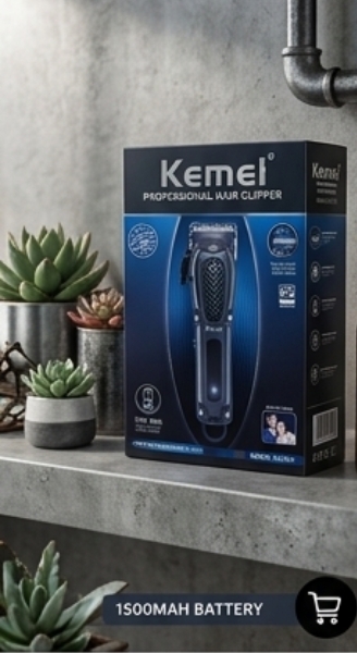 Kemei KM-1071 Professional Cordless Hair Clipper - High-Precision Carbon Steel Blade Hair Trimmer for Men - 240 Min Runtime & LED Display